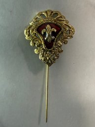 Vintage Fleur De Lis Enamel Stick Pin