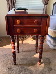 Gorgeous Solid American Wild Cherry Wood Drop Side End Or Side Table With Drawers