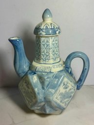 Beautiful Blue And White Vintage Porcelain Teapot