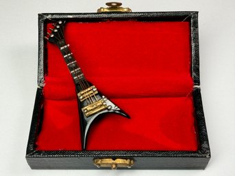 Doll House Black Electric Guitar Classical Miniature With Case For Doll House Music Room School