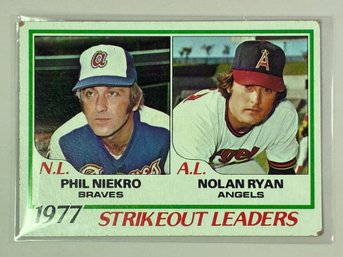 1978 Topps Baseball Card (#206) Phil Niekro And Nolan Ryan