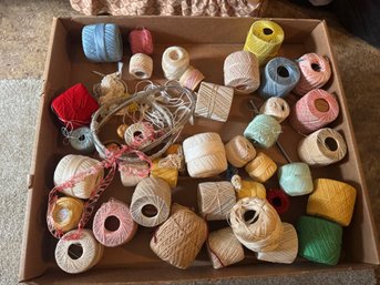 Craft Box Lot Of Embroidery String Yarn And More