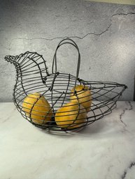 Vintage Chicken-shaped Wire Egg Basket