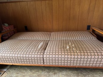 Vintage Wood Framed Sofa Bed