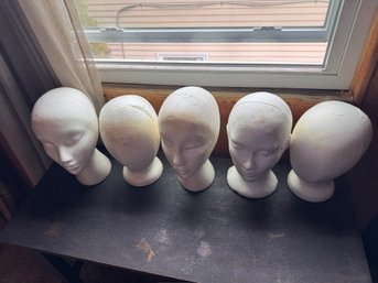 Lot Of Five Vintage Styrofoam Heads