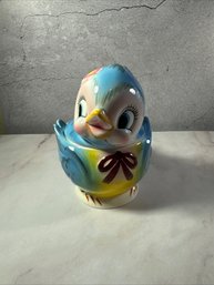Vintage Lefton Bluebird Sugar Bowl With Lid