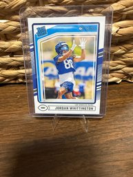2024 Panini Donruss Rated Rookie (#352) Football Card Featuring Jordan Whittington