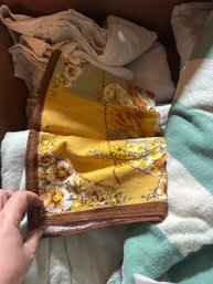 Large Box Lot Of Mixed Vintage Linens Trevor Raynor Towel And More