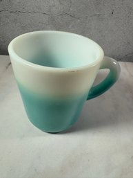 Anchor Hocking Fire King Mug Aqua Teal White Ombre