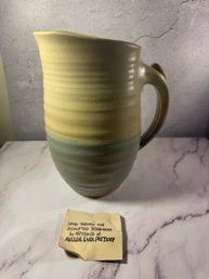 Hand-thrown And Sculpted Stoneware Pitcher Created By Artisans At Miller Lake Pottery