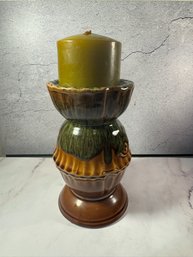 Vintage Ceramic Pillar Candle Holder