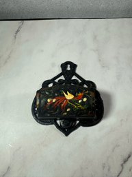Vintage Cast Iron Painted Wall Mount Match Holder