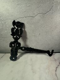 Vintage Black Cast-iron Swivel Wall Bracket Or Swing-arm Hook