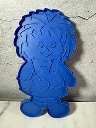 Vintage Large Blue Plastic Raggedy Ann Cookie Cutter Hallmark Under A License From The Bobbs-Merrill Company