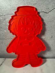 Vintage Large Blue Plastic Raggedy Andy Cookie Cutter Hallmark Under A License From The Bobbs-Merrill Company