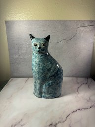 Vintage Enesco Spongeware Cat Figurine
