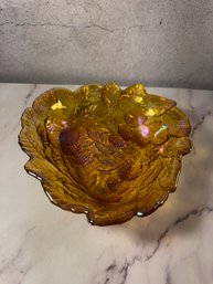 Vintage Indiana Glass Company 'Loganberry' Pattern Carnival Glass Bowl