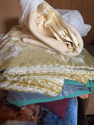 Lot Of Vintage Linens And Blankets