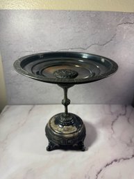 Antique Victorian Silver-plated Footed Compote Tazza Or Centerpiece Dish Meriden Britannia Company