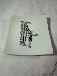 Vintage Mid-century Ceramic Ashtray Features Graphics From George Rudin's Tropics Restaurant