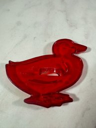 Vintage HRM Red Plastic Duck Cookie Cutter