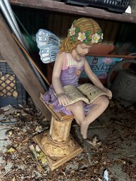Garden Reading Fairy Statue Or Figurine
