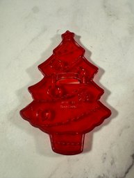 Vintage Red Plastic Christmas Tree Cookie Cutter