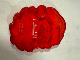 Vintage Red Plastic Santa Claus Face Cookie Cutter HRM Cookie Cutters