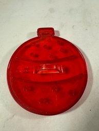 Vintage HRM Red Plastic Cookie Cutter Ball Ornament