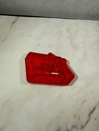 Vintage HRM Red Plastic Cookie Cutter Merry Christmas Box Ornament