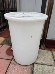 White Barrel With Lid