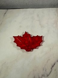 Vintage HRM Red Plastic Cookie Cutter Holly Ornament