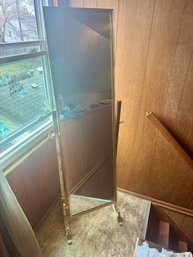 Vintage Brass Toned Tilt Full Length Mirror