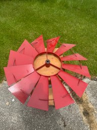 Vintage Red Metal Wind Spinner