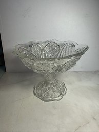 Antique Pressed Glass Footed Compote