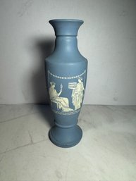 Blue And White Greek Style Vintage Glass Vase