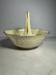 Lenox Sans Souci Basket With 24k Gold Vintage Basket Dish - See Description