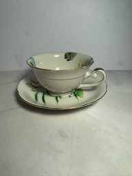 Merit Occupied Japan Vintage Porcelain Tea Cup And Saucer