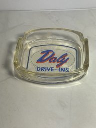 Vintage Daly Drive Ins Glass Ashtray