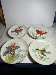 Lot Of Four Vintage Signed Bir Decorative Plates