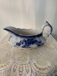 Antique W H Grindley Gravy Boat Flow Blue Transferware England
