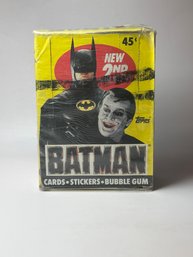 Vintage 1989 Topps Batman Movie Series 2 Wax Box Featuring Artwork Of Batman And The Joker