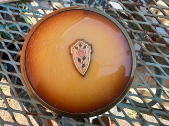 Vintage  Lacquer Vanity Powder Jar Lid