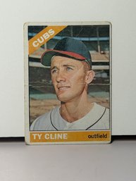 Vintage 1966 Topps Baseball Card Featuring Outfielder Ty Cline