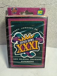 Vintage Sealed Deck Of Super Bowl XXXI Playing Cards