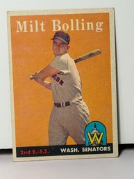 1958 Topps Milt Bolling #188 Baseball Card