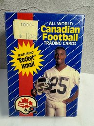 1991 All World CFL Canadian Football Trading Card Box Featuring Raghib 'Rocket' Ismail