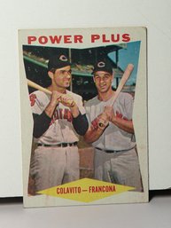 1960 Topps #260 Power Plus Vintage Baseball Card Rocky Colavito And Tito Francona