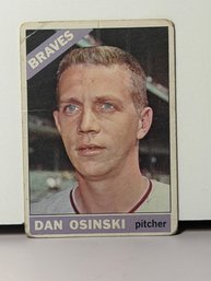 Vintage 1966 Topps Baseball Card Featuring Pitcher Dan Osinski