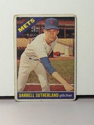 Vintage 1966 Topps Baseball Card #191 Featuring New York Mets Pitcher Darrell Sutherland
